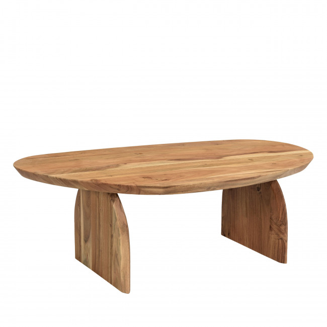 Malang - Table basse organique en bois massif d'acacia