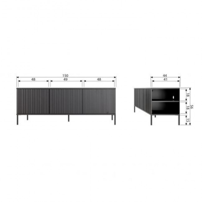New Gravure - Meuble TV en bois L150cm