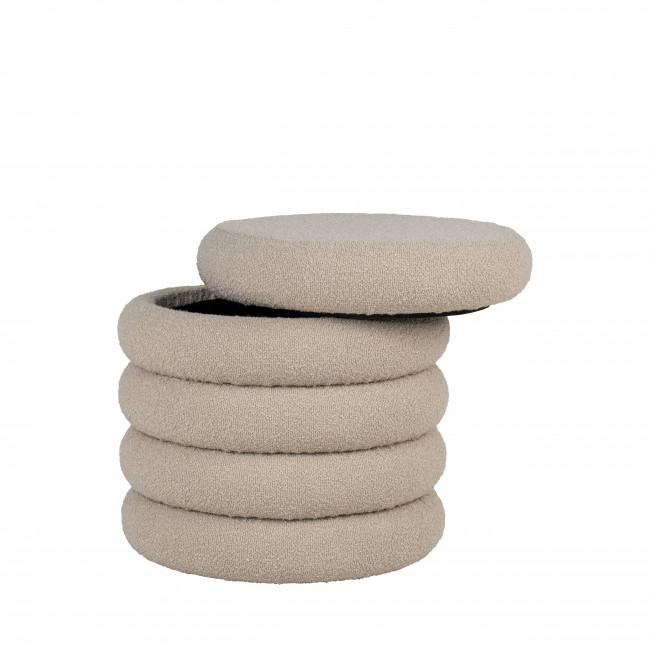 Brooklyn - Pouf rond en tissu bouclette ø44cm