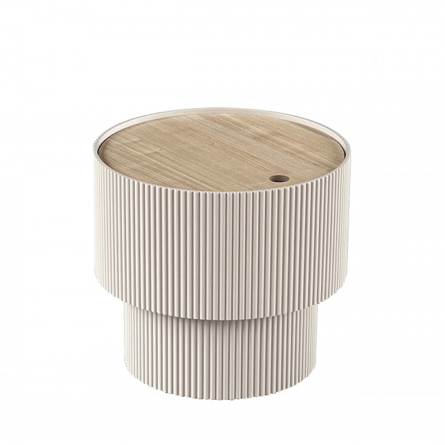 Sand - Table d'appoint avec rangement en bois ø38,5cm