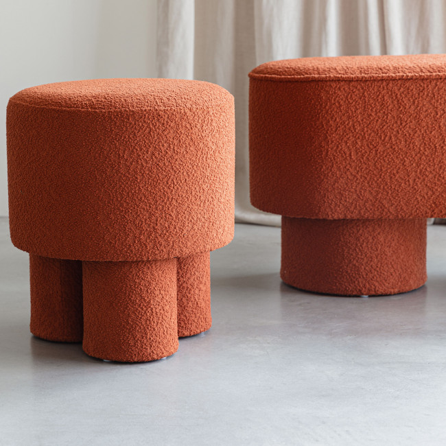 Marcos - Tabouret rond en tissu bouclette ø40cm