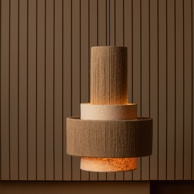 Pelle - Suspension ronde en fibres naturelles ø38cm