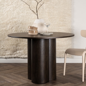 Olivia - Table à manger 4 personnes ronde en bois 