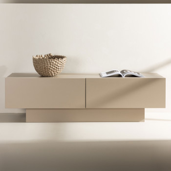 Cuenca - Meuble TV 2 portes battantes en bois L160cm