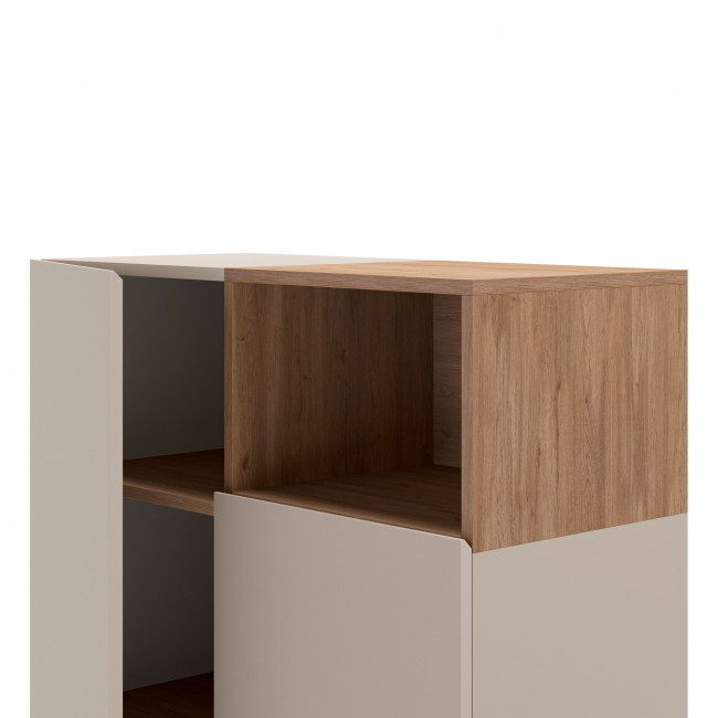 Quenor - Buffet 2 portes en bois et métal H120cm