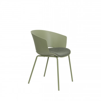 Jessica - Lot de 4 chaises en plastique, tissu et métal