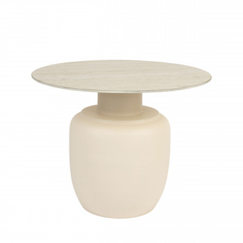 Karula - Table basse ronde effet travertin ø60cm