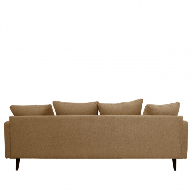 Villabon - Canapé convertible 4 places en tissu pieds bois foncé