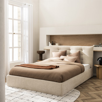 Serenita - Lit coffre en tissu 160x200cm