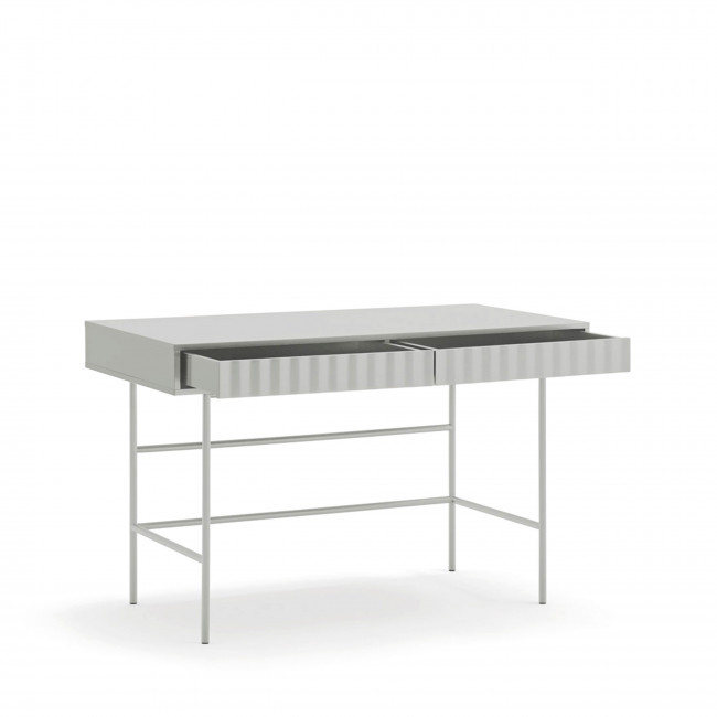 Sierra - Bureau 2 tiroirs en bois et métal L120cm