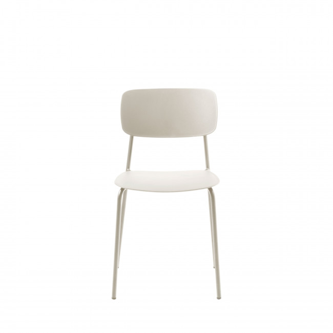 Elin - Lot de 4 chaises en plastique et métal