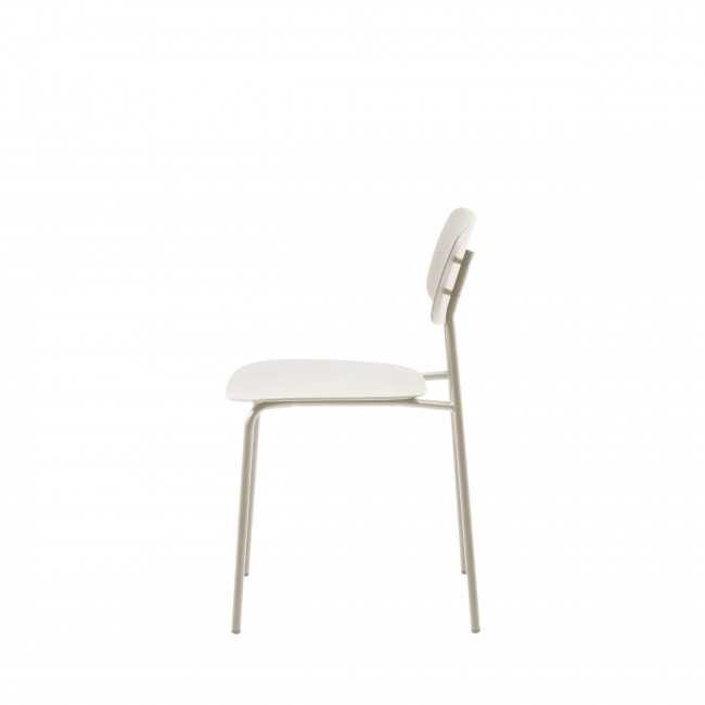 Elin - Lot de 4 chaises en plastique et métal