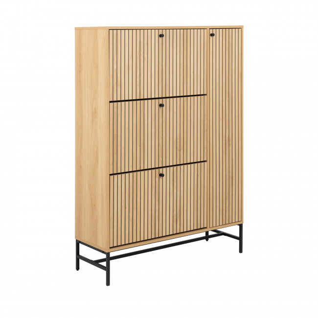 Storo - Meuble à chaussures 4 portes en bois et métal L98,7cm