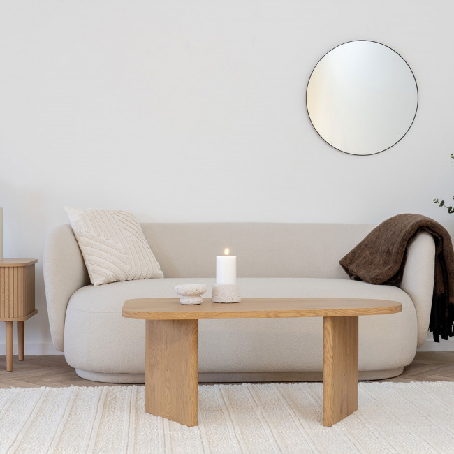 Melo - Table basse organique en bois 100x50cm