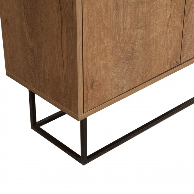 Roa - Buffet 2 portes en bois et métal L90cm