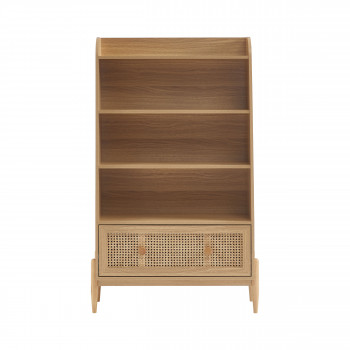 Lilou - Bibliothèque enfant en bois et cannage H140cm