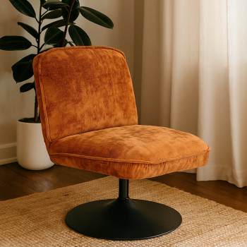Parbo - Fauteuil en velours côtelé pied étoile