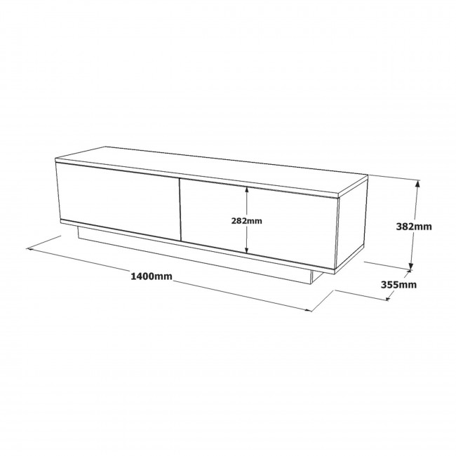 Hudson - Meuble TV 2 portes en bois L140cm