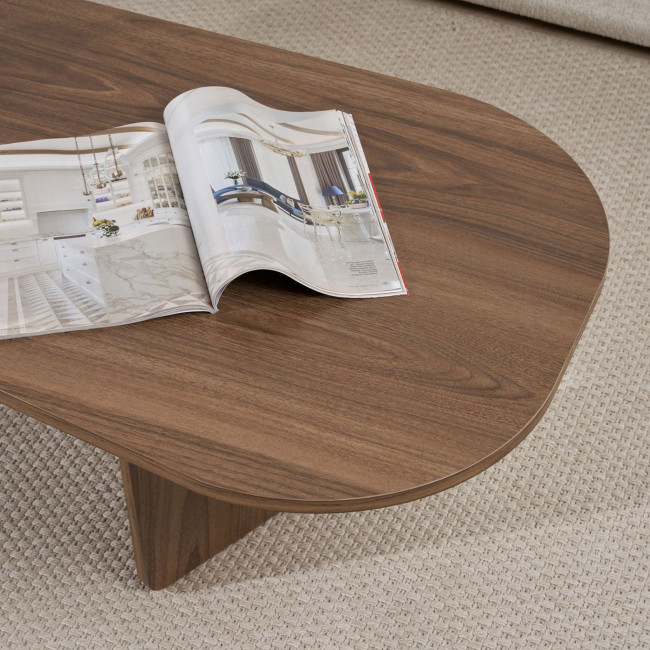 Soma - Table basse ovale en bois 130x65cm