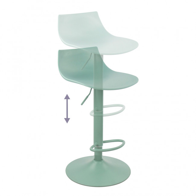 Heribo - Lot de 2 chaises de bar réglables en plastique et métal H58-79cm