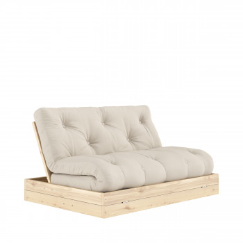 Flip - Canapé convertible 2,5 places en tissu et bois