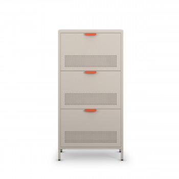 Adel - Meuble à chaussures 3 portes en métal H120cm
