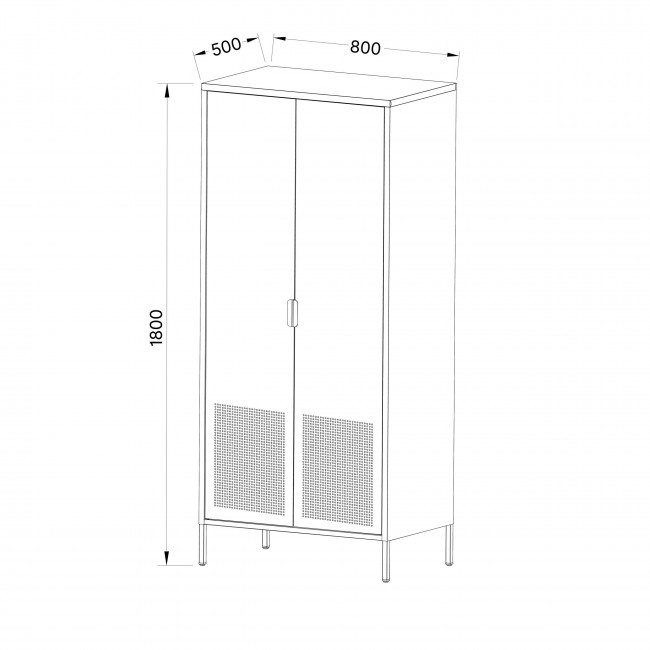 Adel - Armoire 2 portes en métal H180cm