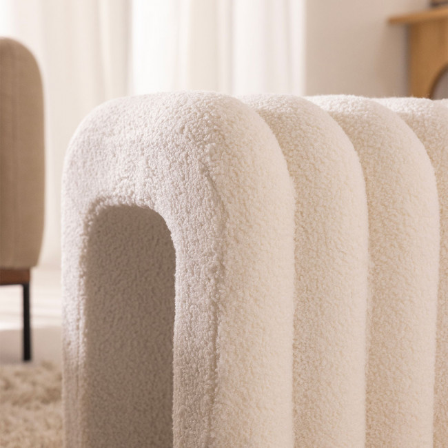 Mui - Lot de 2 tabourets rembourrés en tissu bouclette