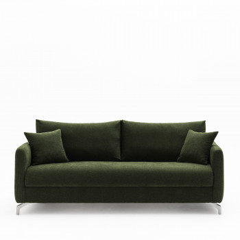 Steffen - Canapé droit 3 places en tissu et pieds chrome