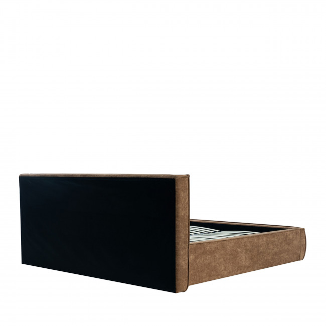 Liberia - Lit coffre en tissu chenille 160x200cm