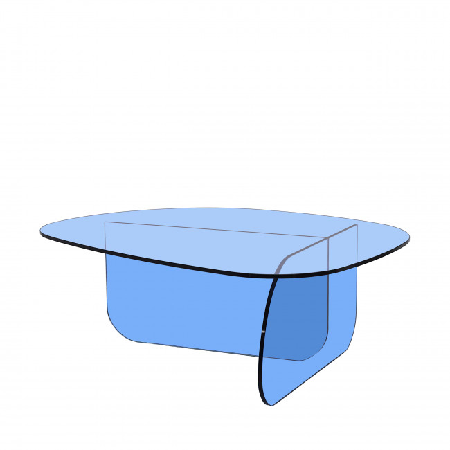 Tila - Table basse organique en verre L100cm