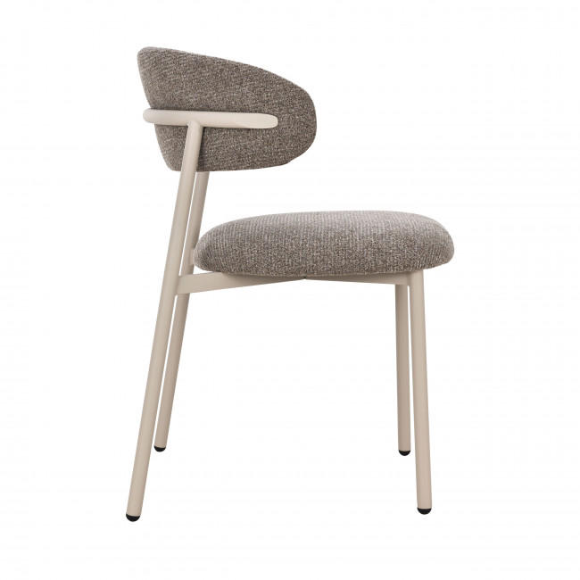 Aria - Lot de 2 chaises en tissu pieds beiges