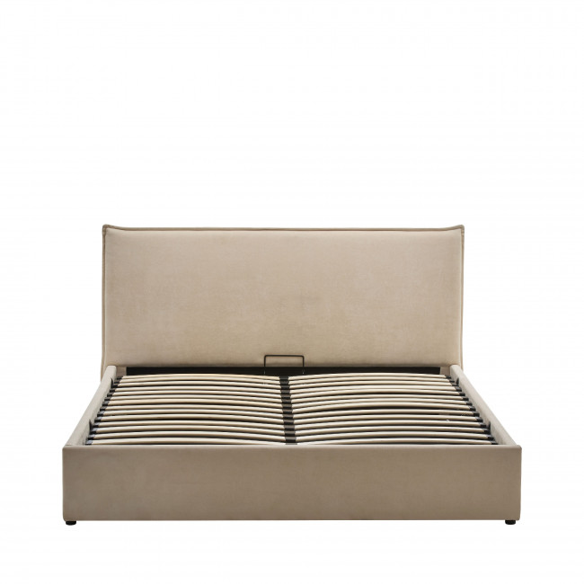 Cama -  Lit coffre en tissu 160x200cm
