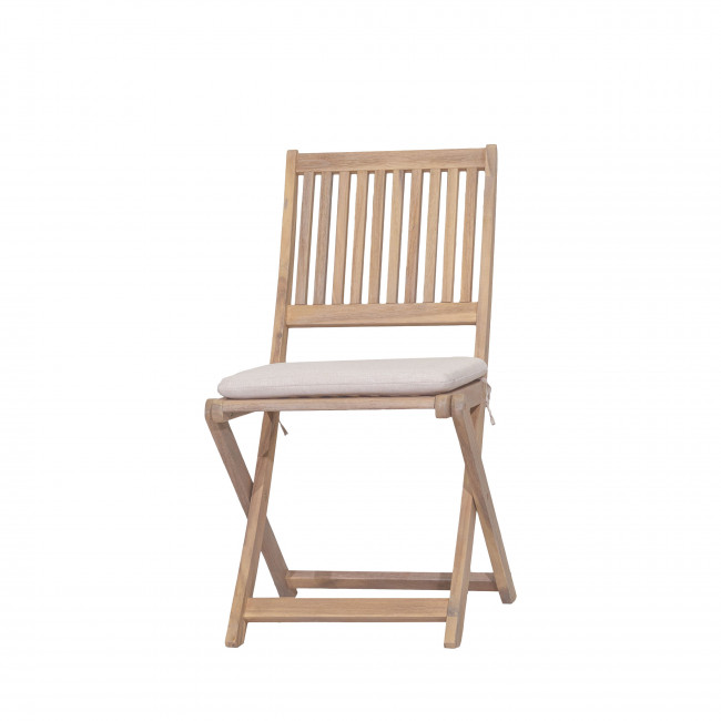 Lina - Lot de 2 chaises pliantes de jardin en bois