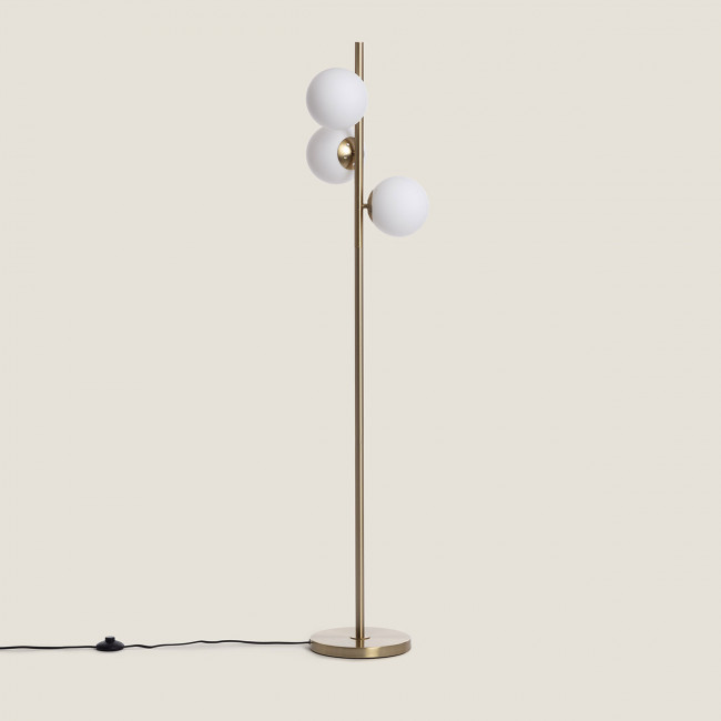 Kano - Lampadaire avec 3 points lumineux en verre H148cm