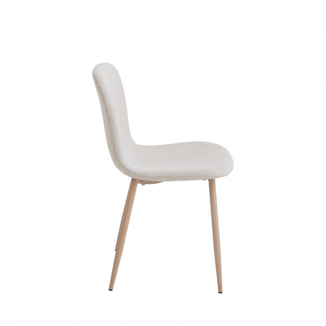 Gaston - Lot de 2 chaises en tissu piètement effet bois