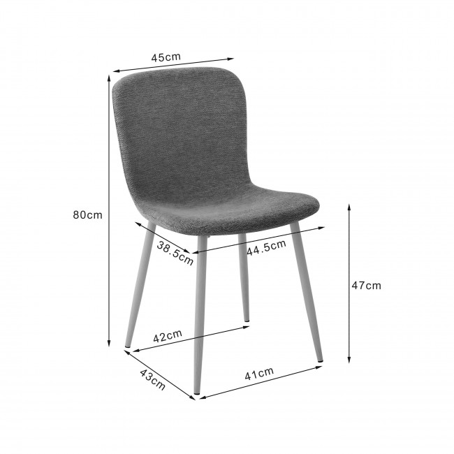Gaston - Lot de 2 chaises en tissu piètement effet bois
