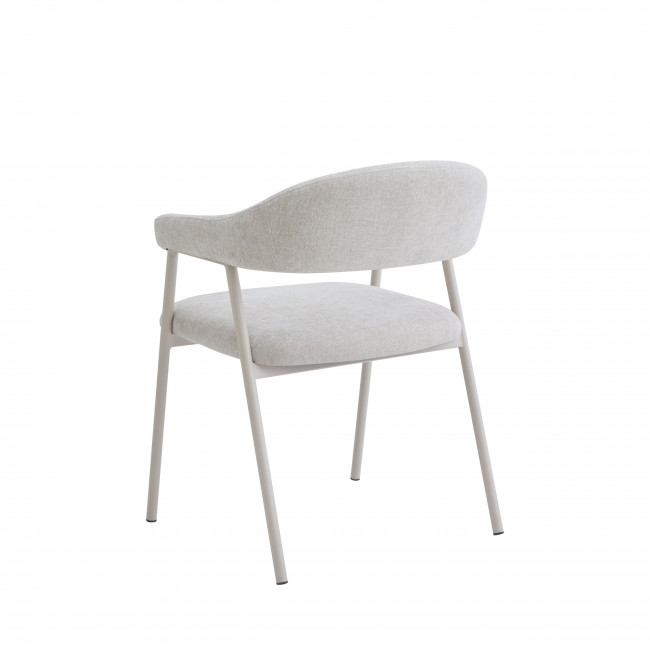 Leon - Lot de 2 fauteuils de table en tissu et métal
