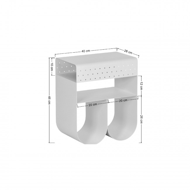 Curl - Table d'appoint en métal H 48 cm 