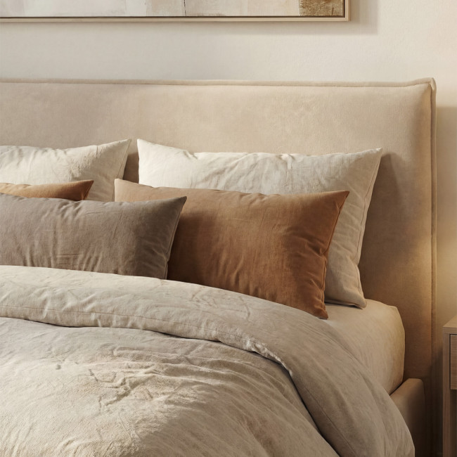 Cama -  Lit coffre en tissu 180x200cm