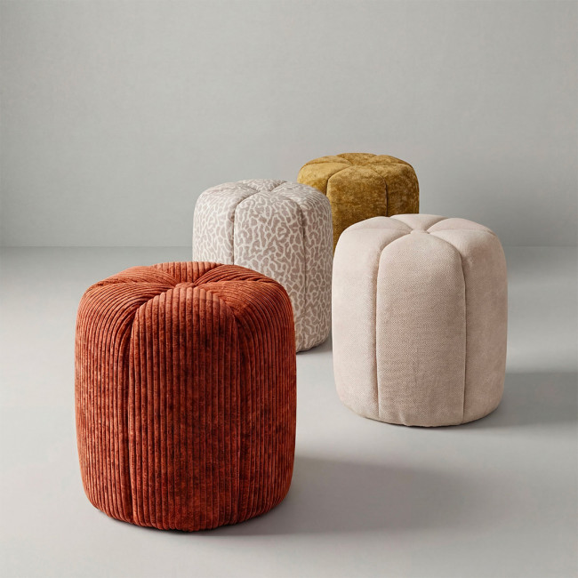 Flower - Pouf en tissu imprimé animal ø38cm