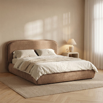 Claudie - Lit coffre en tissu 160x200cm