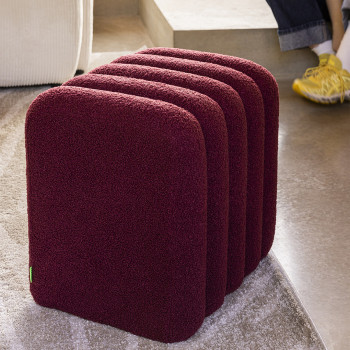 Leto - Pouf rembourré en tissu bouclette