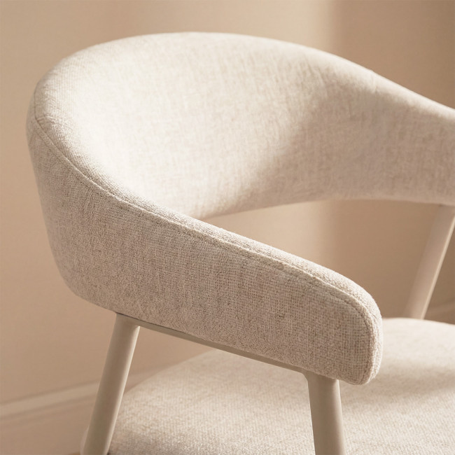 Leon - Lot de 2 fauteuils de table en tissu et métal