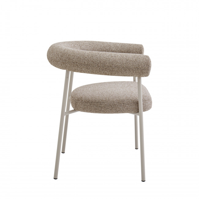 Olympe - Lot de 2 fauteuils de table en tissu pieds beige