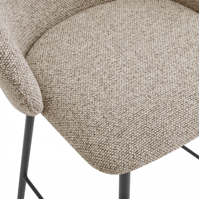 Valom - Lot de 2 tabourets de bar en tissu et métal H66cm