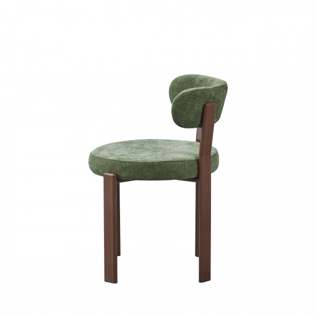 Izzy - Lot de 2 chaises en tissu piètement effet bois foncé