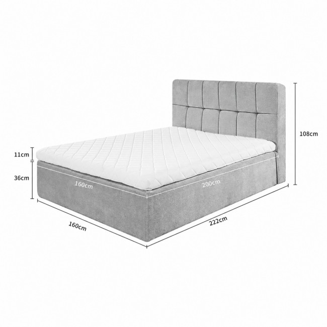 Air Nest - Lit complet boxspring en tissu 160x200cm