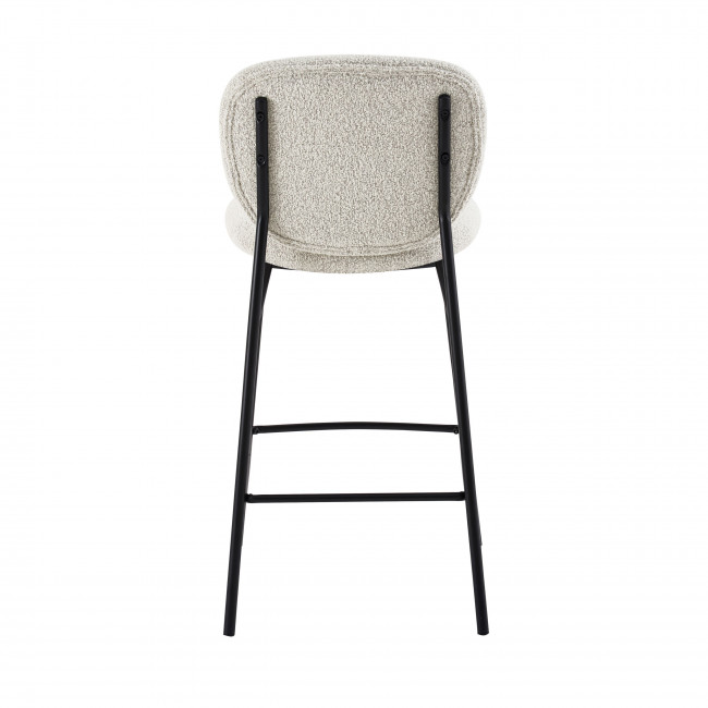 Dalby - Lot de 2 tabourets de bar en tissu bouclette et métal