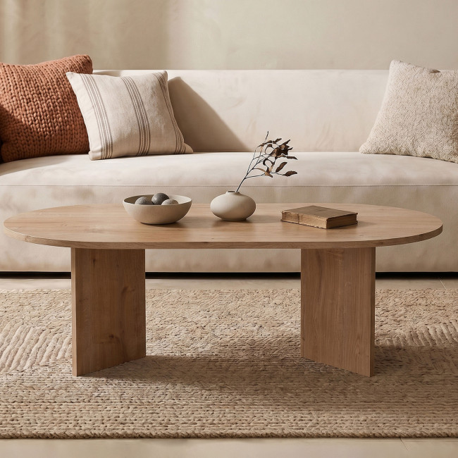 Sam - Table basse ovale en bois 119x60cm 